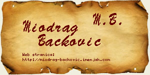 Miodrag Backović vizit kartica